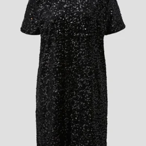 s.Oliver - Samtkleid mit Pailletten - Farbe: Schwarz