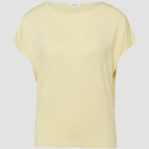 s.Oliver - Fließendes Jersey-Shirt mit überschnittenen Schultern - Farbe: Hellgelb