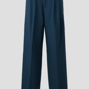 QS - Wide Leg Hose mit Bundfalten - Farbe: Tiefblau