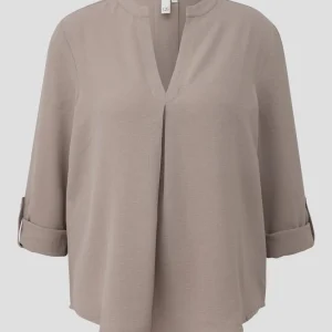QS - Bluse mit Turn-up - Farbe: Hellbraun