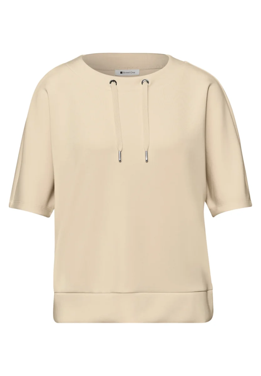 Street One - Dropped Shoulder Shirt im Silk-Look - Farbe: smoke beige – Bild 7