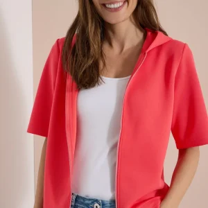 CECIL - Kapuzenjacke mit seitlichen Tunnelzüen - Farbe: coral