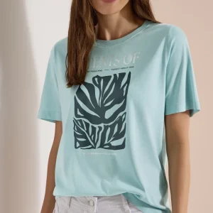 CECIL - T-Shirt mit Rundhals und Frontprint - Farbe: crystal mint