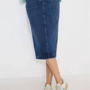 CECIL - Midi-Rock - Farbe: mid blue wash