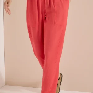 CECIL - Mid Waist Slim Leg Hose im Loose Fit - Farbe: coral